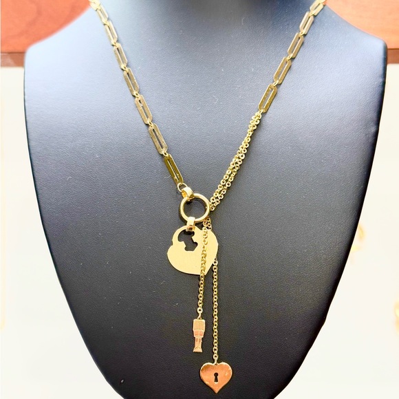 Gold Heart Lock Necklace
